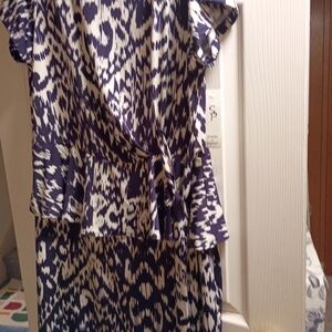 Shelby & Palmer Navy and White Abstract Dress